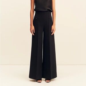 Shona Joy Black Wide-Leg High-Waisted Black Pant